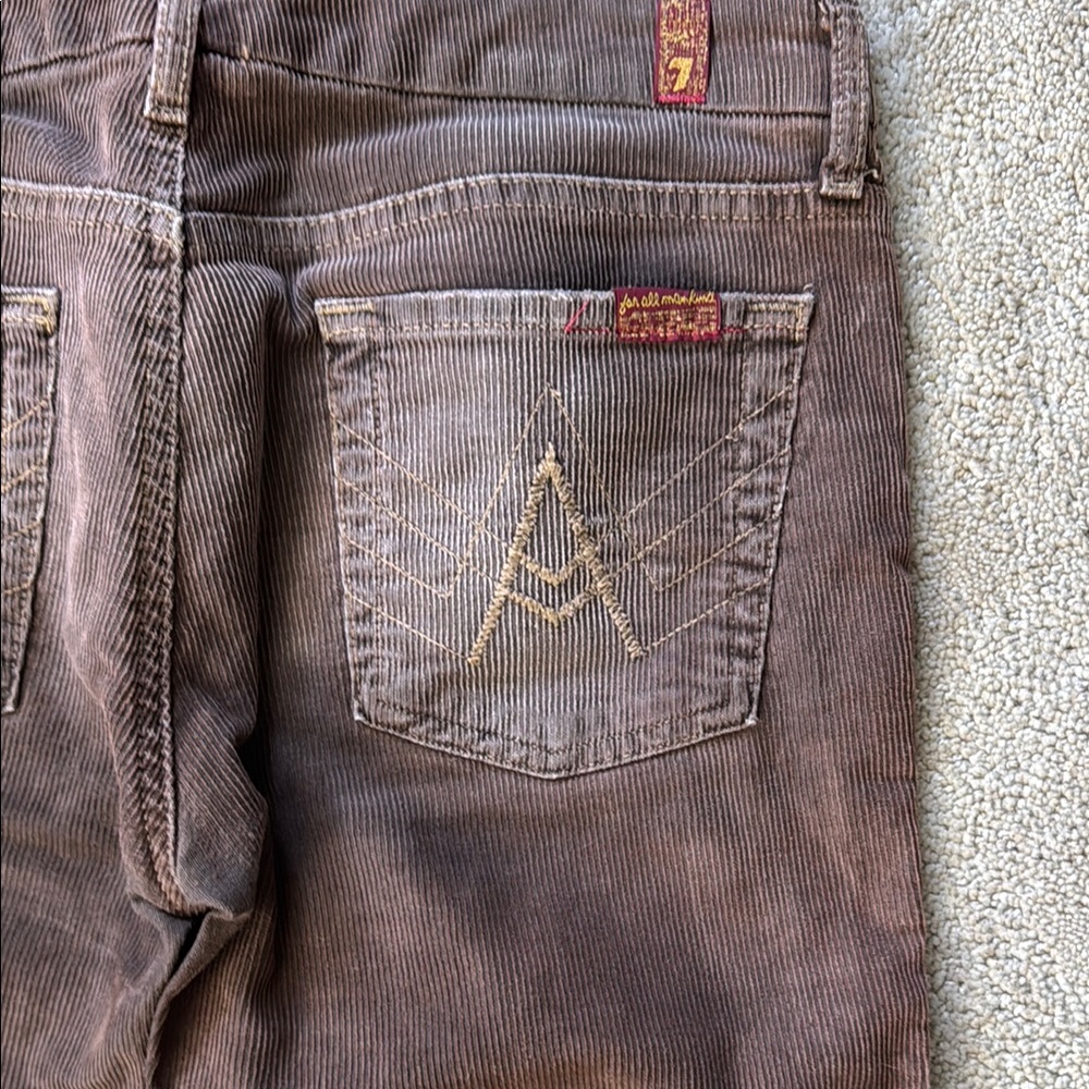 7 For All Mankind Brown Corduroy women’s Jeans Size 28